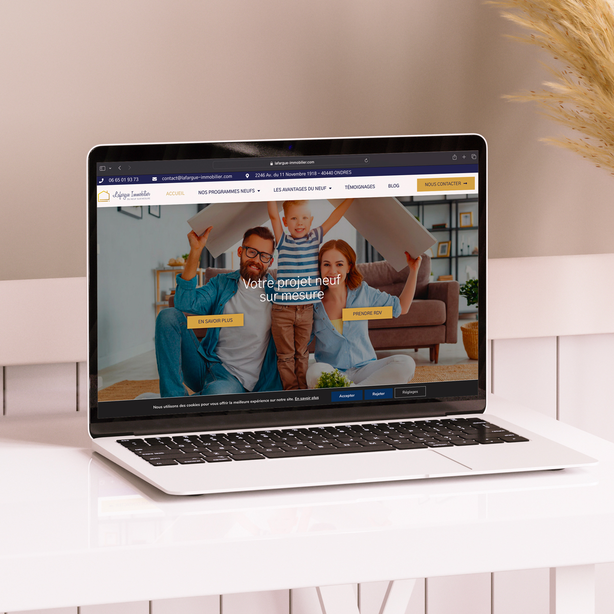 Ligne de flottaison du site de Lafargue immobilier